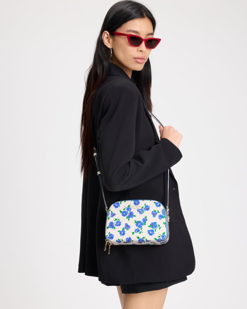Devin Springtime Blooms Double Zip Dome Crossbody