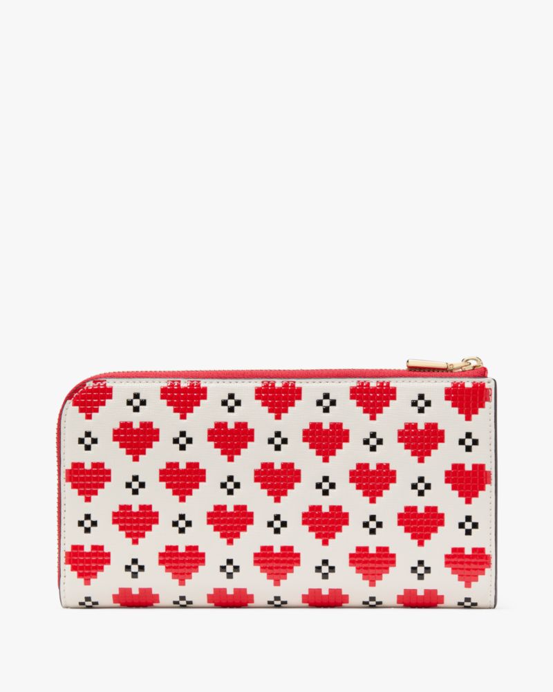 Devin Pixel Hearts Zip Around Continental Wallet