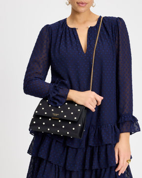 Grace Pearl Embellished Satin Clutch