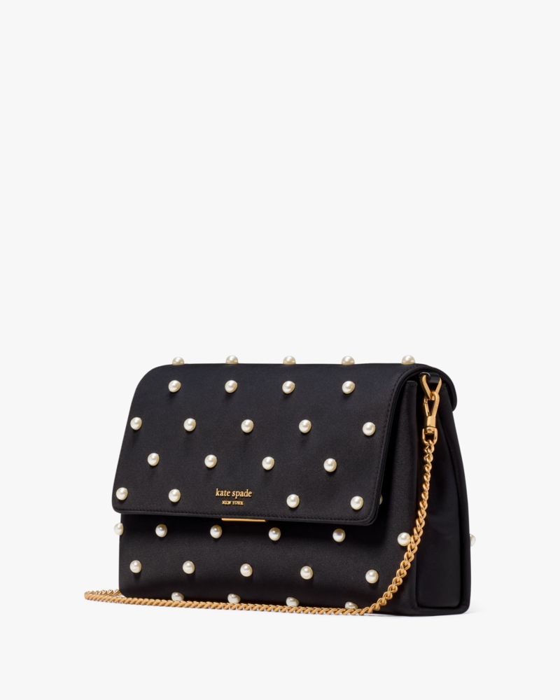 Grace Pearl Embellished Satin Clutch