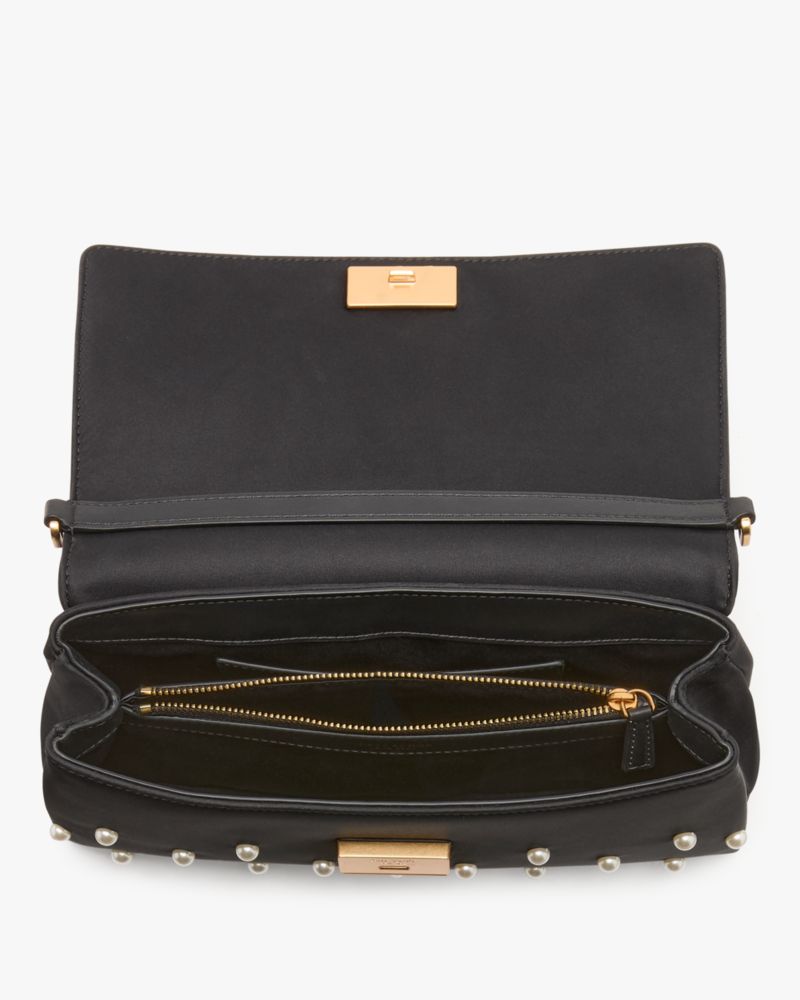 Grace Pearl Embellished Satin Clutch