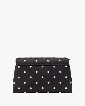 Grace Pearl Embellished Satin Clutch