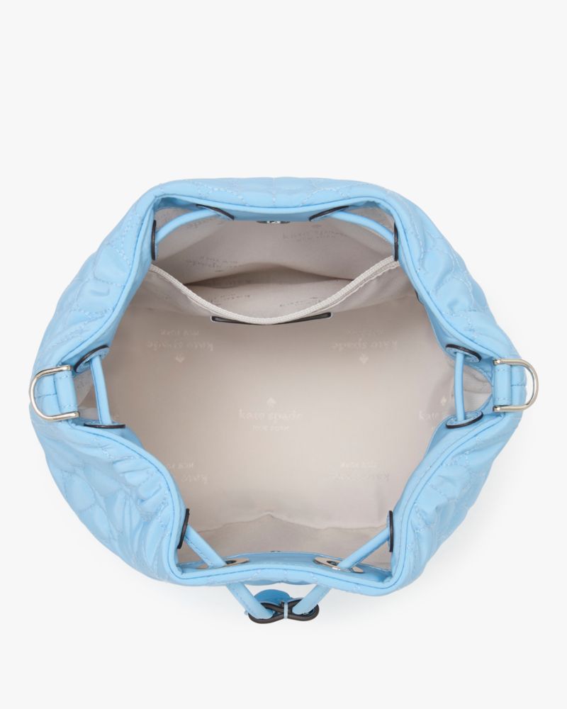 Spade Flower Quilted Fabric Bucket Bag