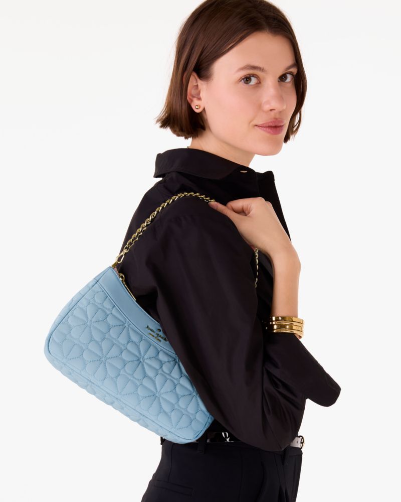 Spade Flower Quilted Fabric Convertible Crossbody