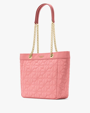 Spade Flower Quilted Fabric Medium Tote
