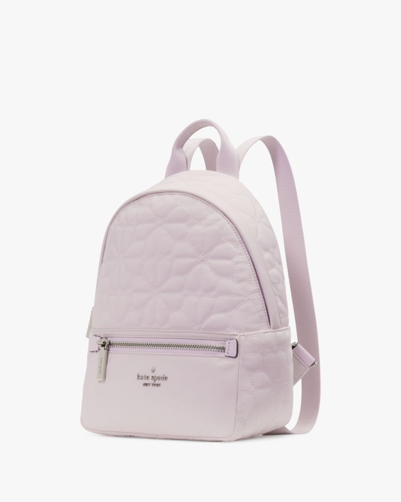 Spade Flower Quilted Fabric Small Backpack