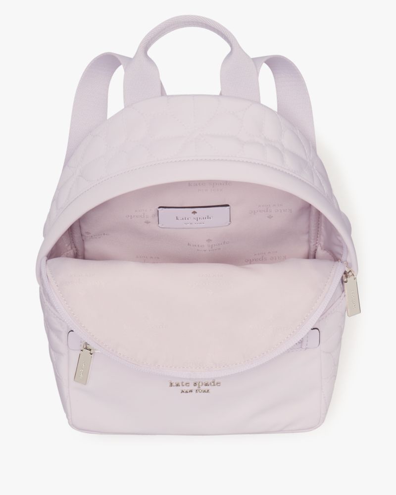 Spade Flower Quilted Fabric Small Backpack