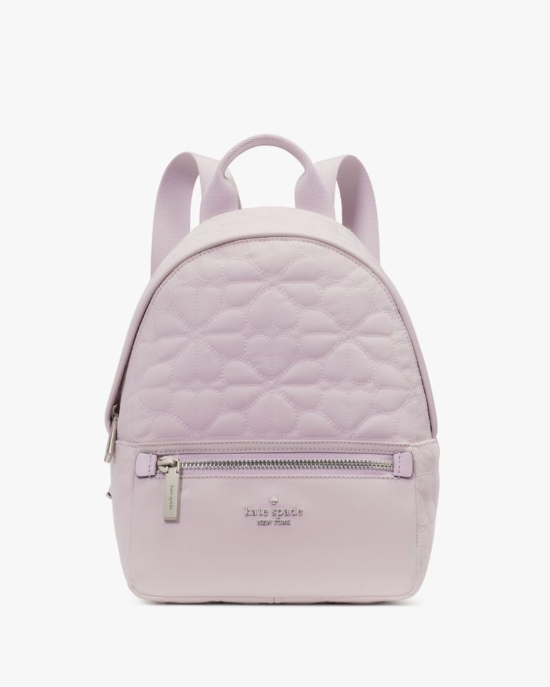 Spade Flower Quilted Fabric Small Backpack