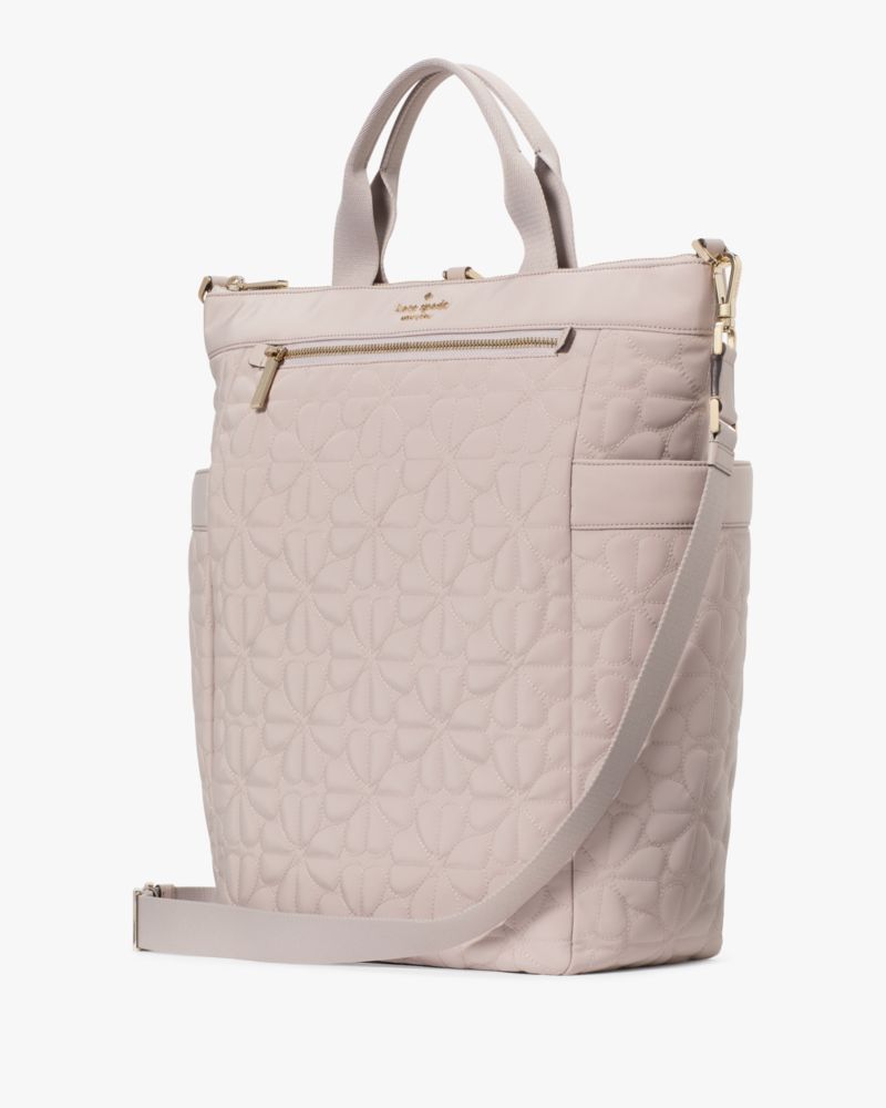 Spade Flower Quilted Fabric Convertible Backpack