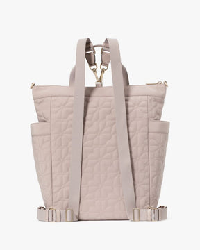 Spade Flower Quilted Fabric Convertible Backpack