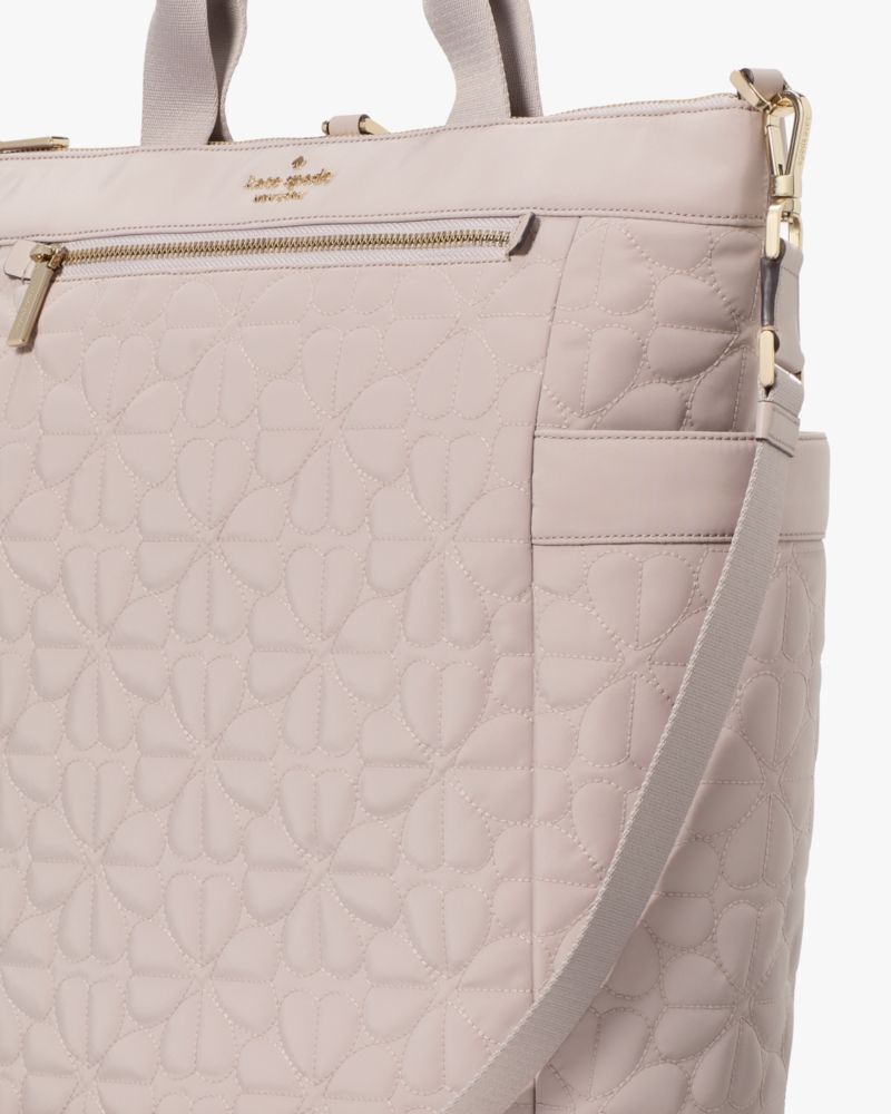 Spade Flower Quilted Fabric Convertible Backpack