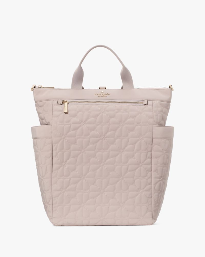 Spade Flower Quilted Fabric Convertible Backpack