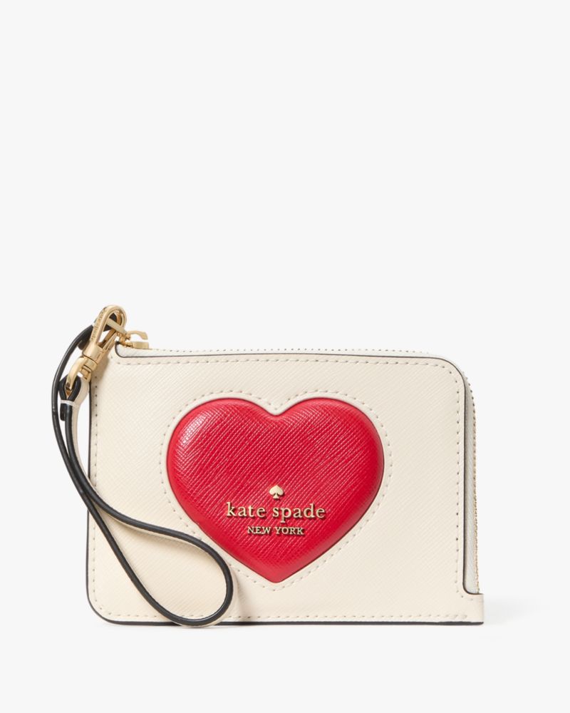 Madison Puffy Heart Small Card Holder Wristlet