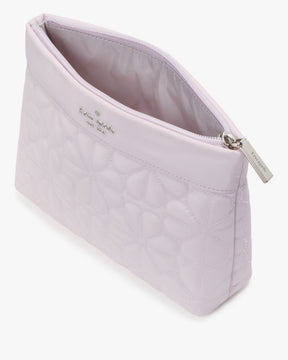 Spade Flower Quilted Cosmetic Pouch