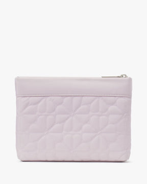 Spade Flower Quilted Cosmetic Pouch