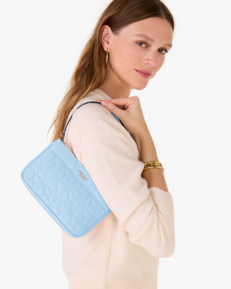 Spade Flower Quilted Fabric Convertible Wristlet