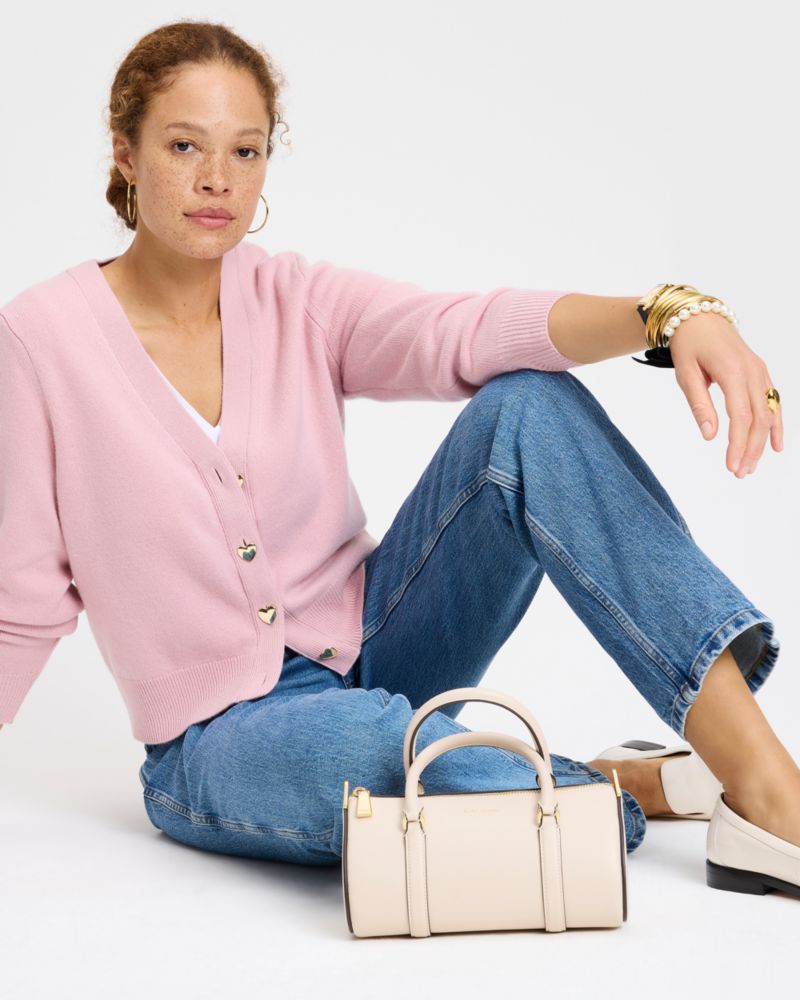 Heart Button V-neck Cardigan