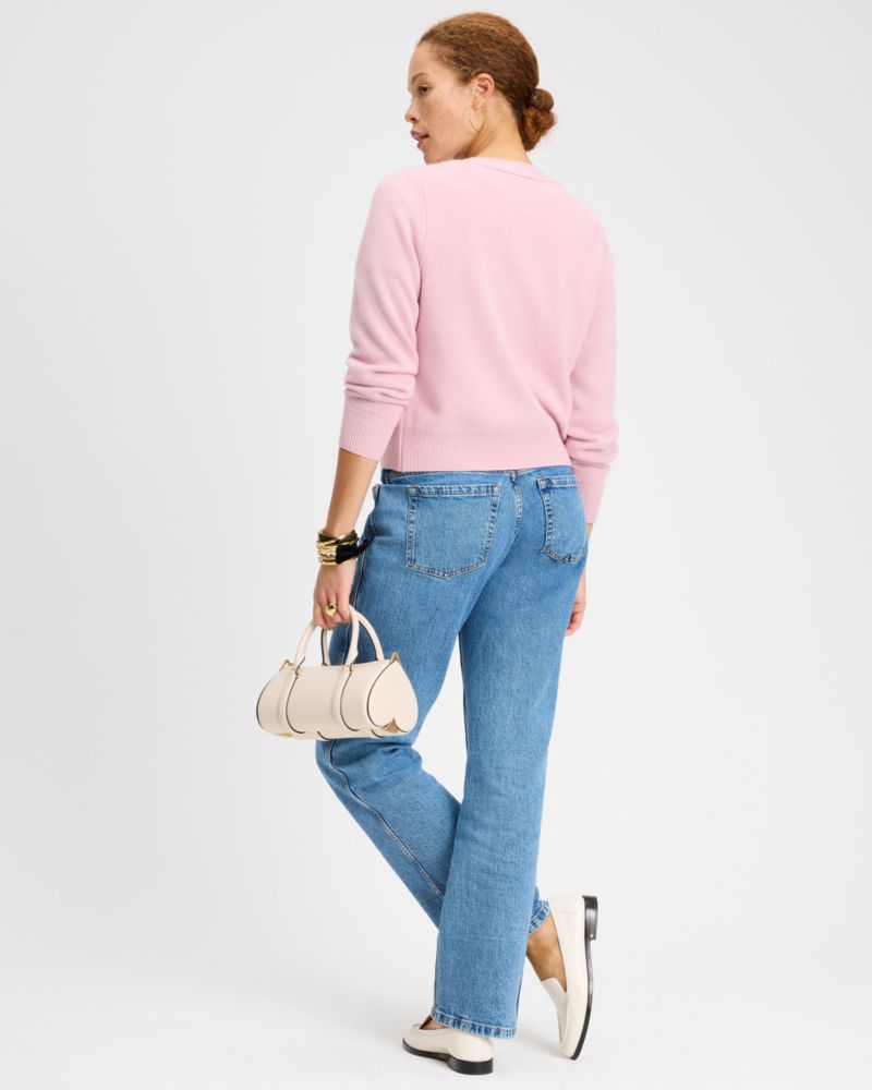 Heart Button V-neck Cardigan