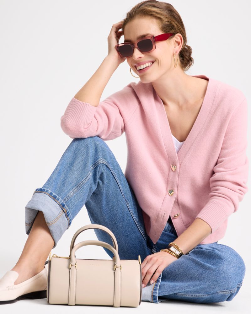 Heart Button V-neck Cardigan