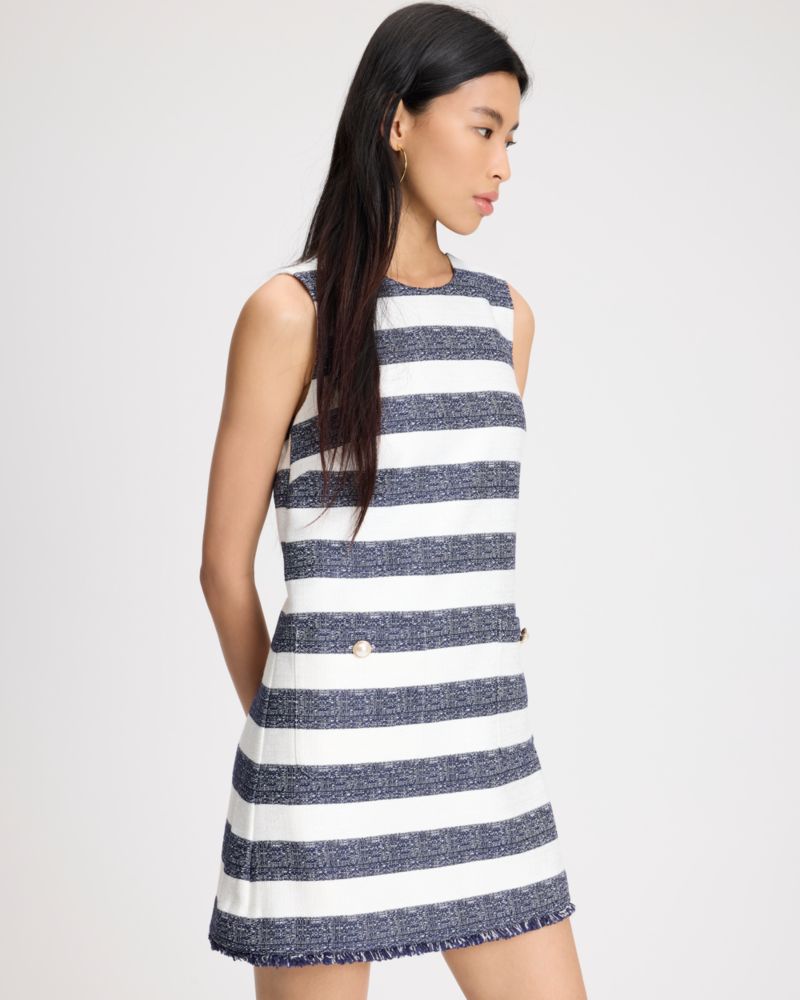 Sailor Stripe Tweed Shift Dress