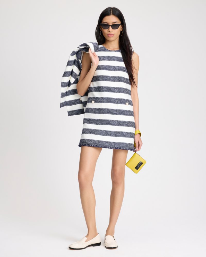 Sailor Stripe Tweed Shift Dress