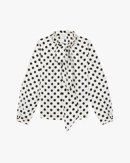 Breezy Dot Tie-neck Shirt