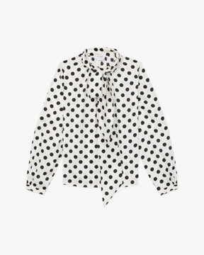 Breezy Dot Tie-neck Shirt