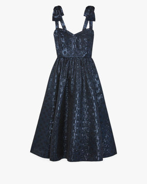 Breezy Dot Shimmer Brocade Dress
