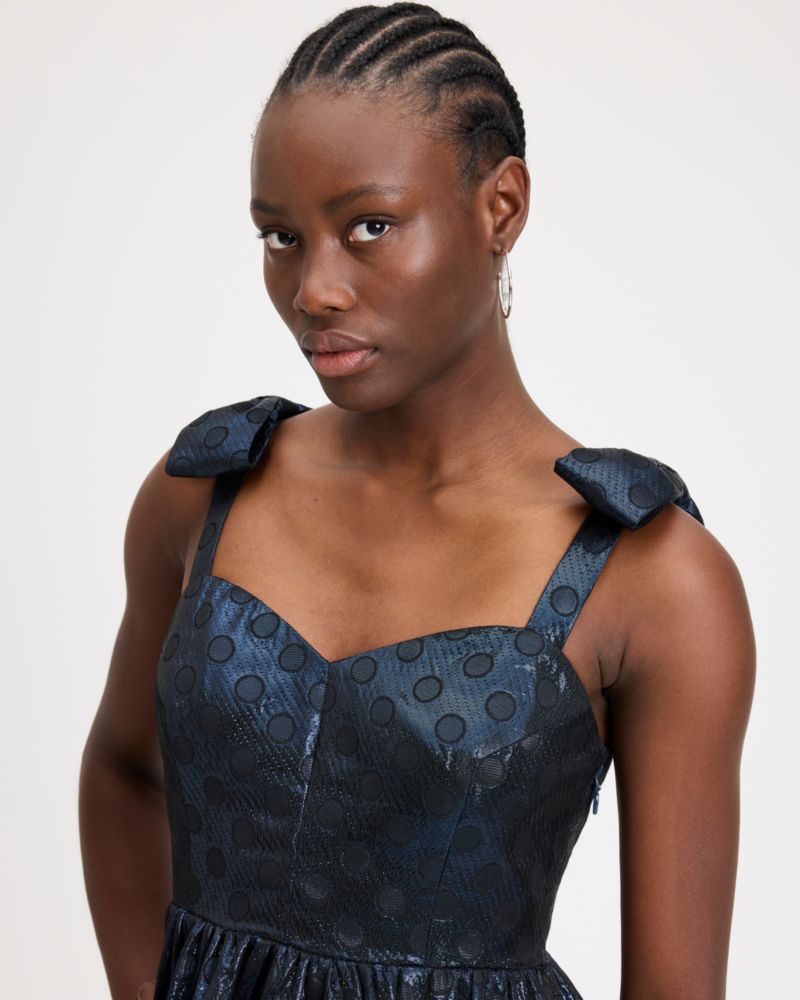 Breezy Dot Shimmer Brocade Dress