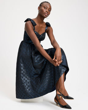 Breezy Dot Shimmer Brocade Dress
