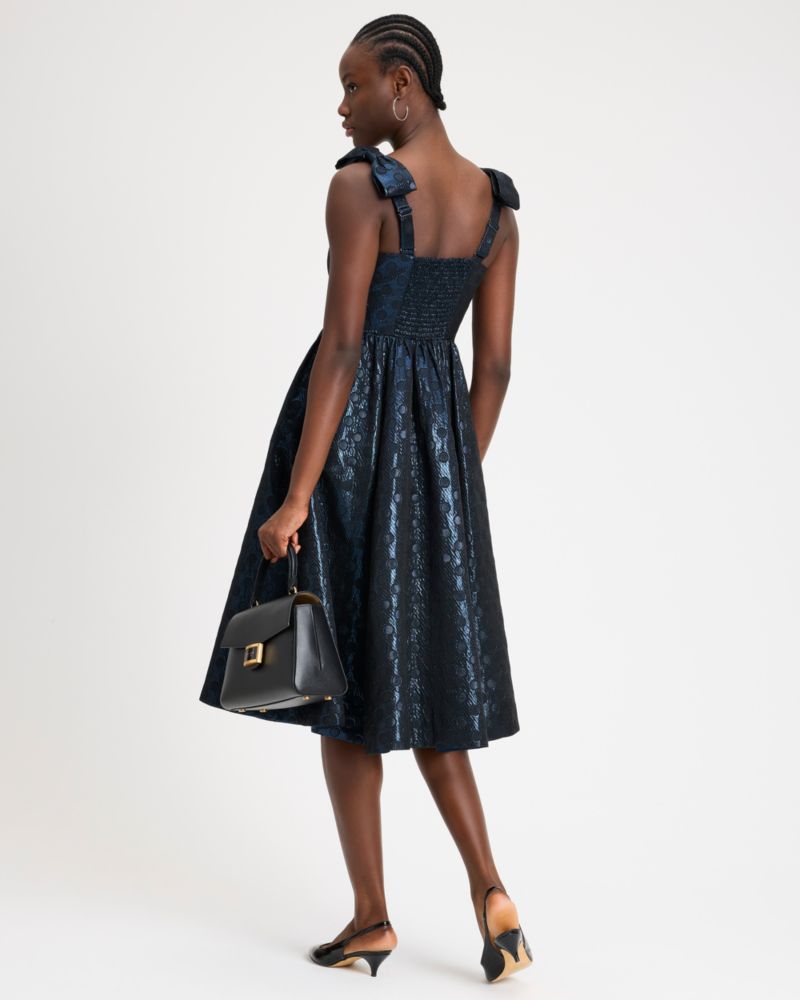 Breezy Dot Shimmer Brocade Dress