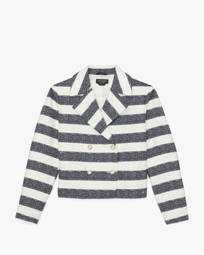 Sailor Stripe Tweed Moto Jacket