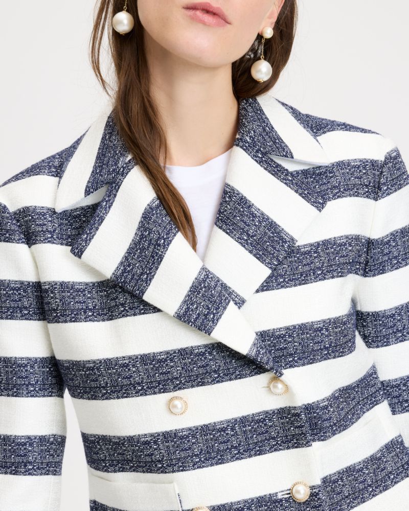 Sailor Stripe Tweed Moto Jacket