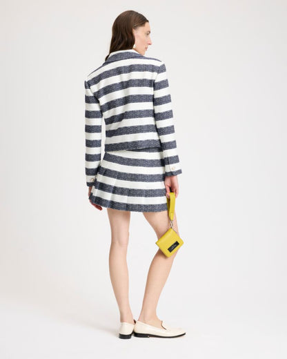 Sailor Stripe Tweed Moto Jacket
