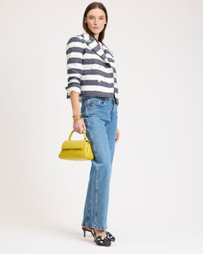 Sailor Stripe Tweed Moto Jacket
