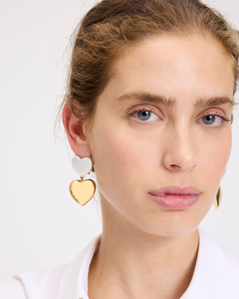 Heart You Beaded Double Drop Earrings