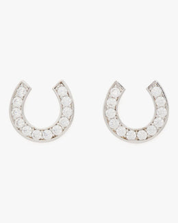 Lucky Charm Pavé Horseshoe Studs