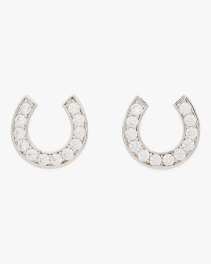 Lucky Charm Pavé Horseshoe Studs