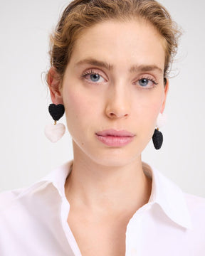 Heart You Beaded Double Drop Earrings