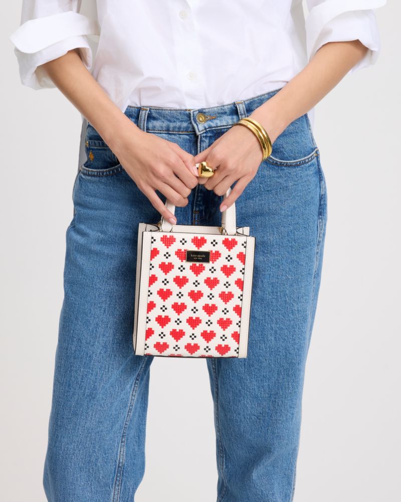 Manhattan Pixel Hearts Mini Tote