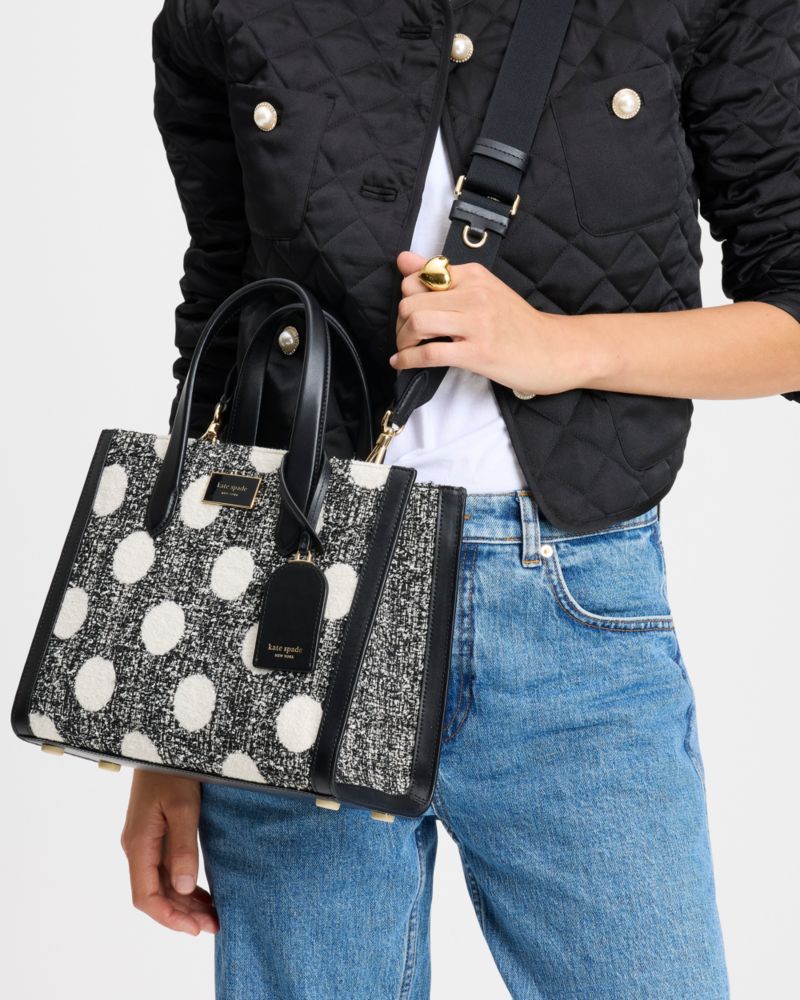 Manhattan Dot Tweed Small Tote