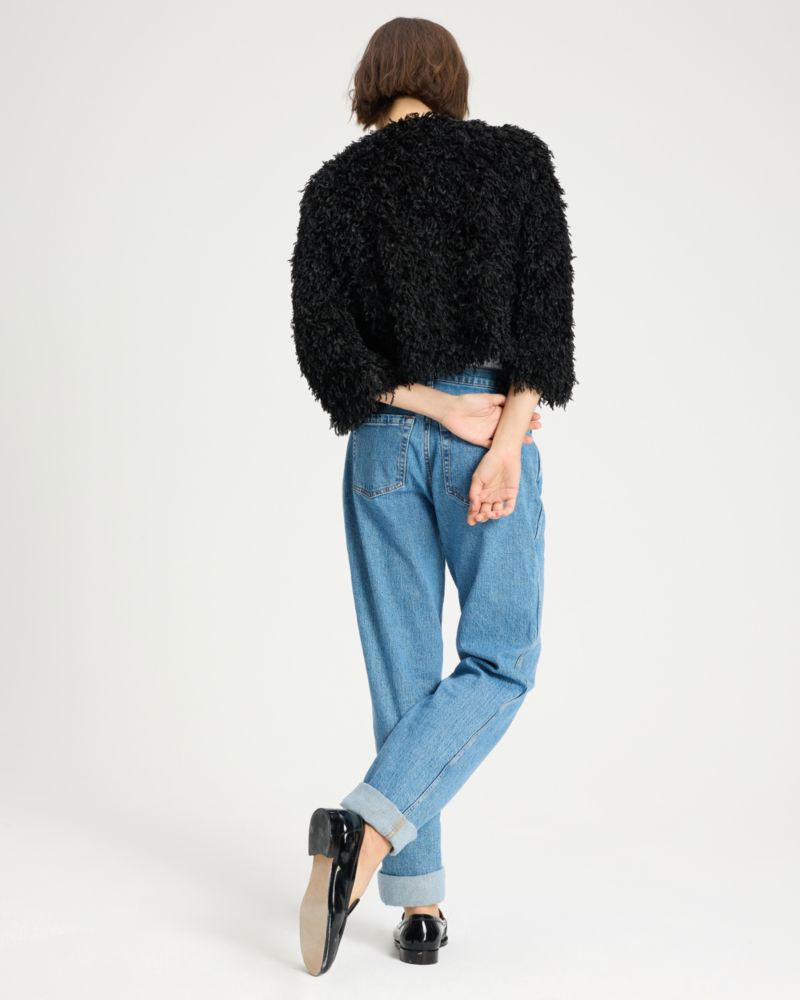 Faux Feather Bow Jacket