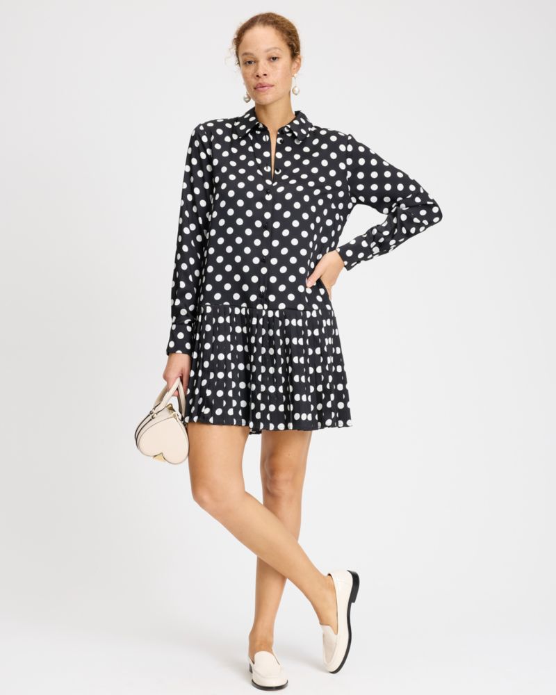 Breezy Dot Pleated Dress