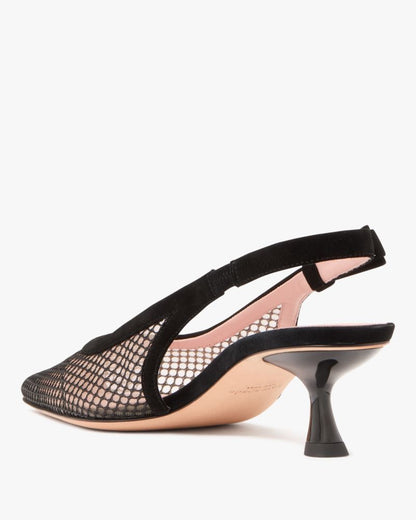 Riley Mesh Slingback Kitten Heel Pumps