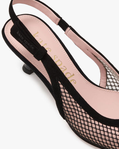 Riley Mesh Slingback Kitten Heel Pumps