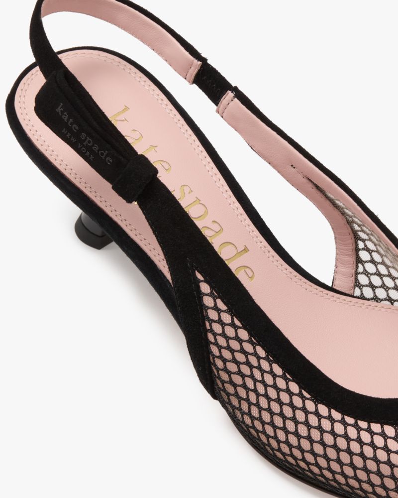 Riley Mesh Slingback Kitten Heel Pumps