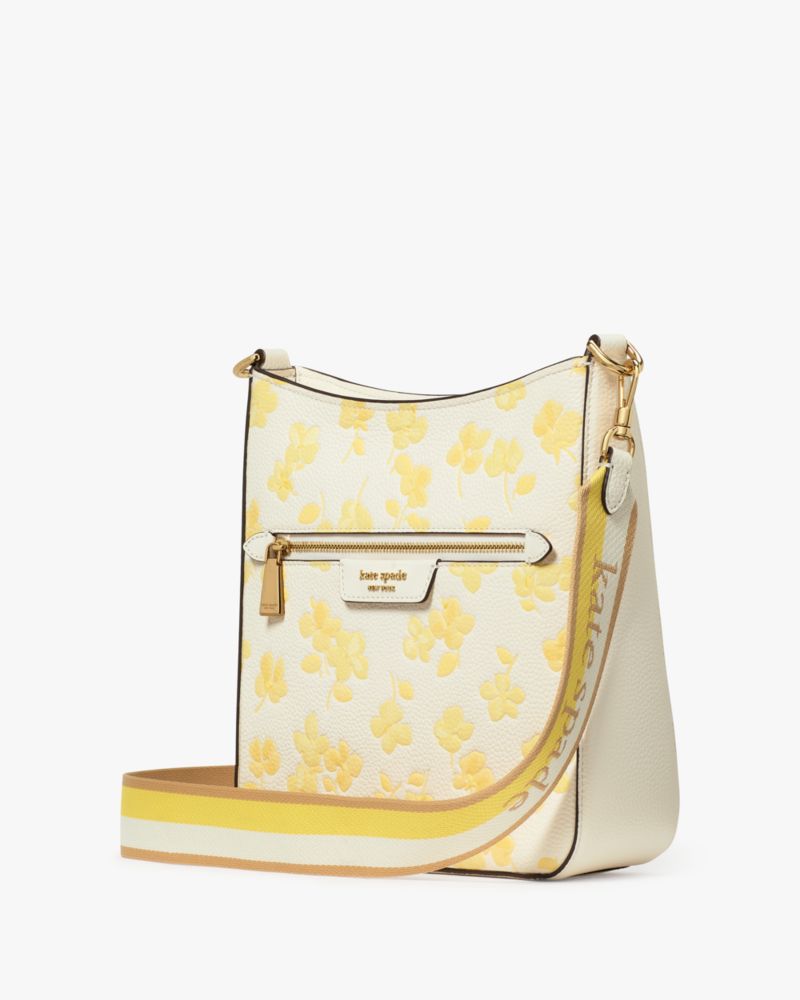 Hudson Spring Pansies Messenger Crossbody Bag