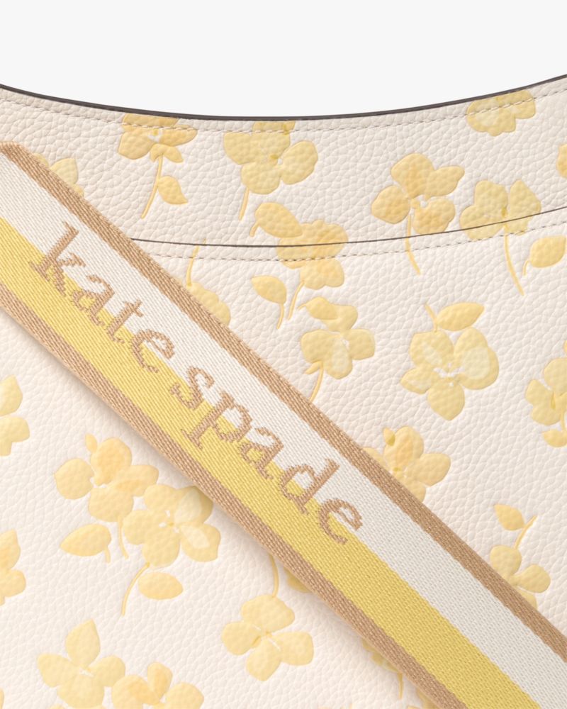 Hudson Spring Pansies Messenger Crossbody Bag