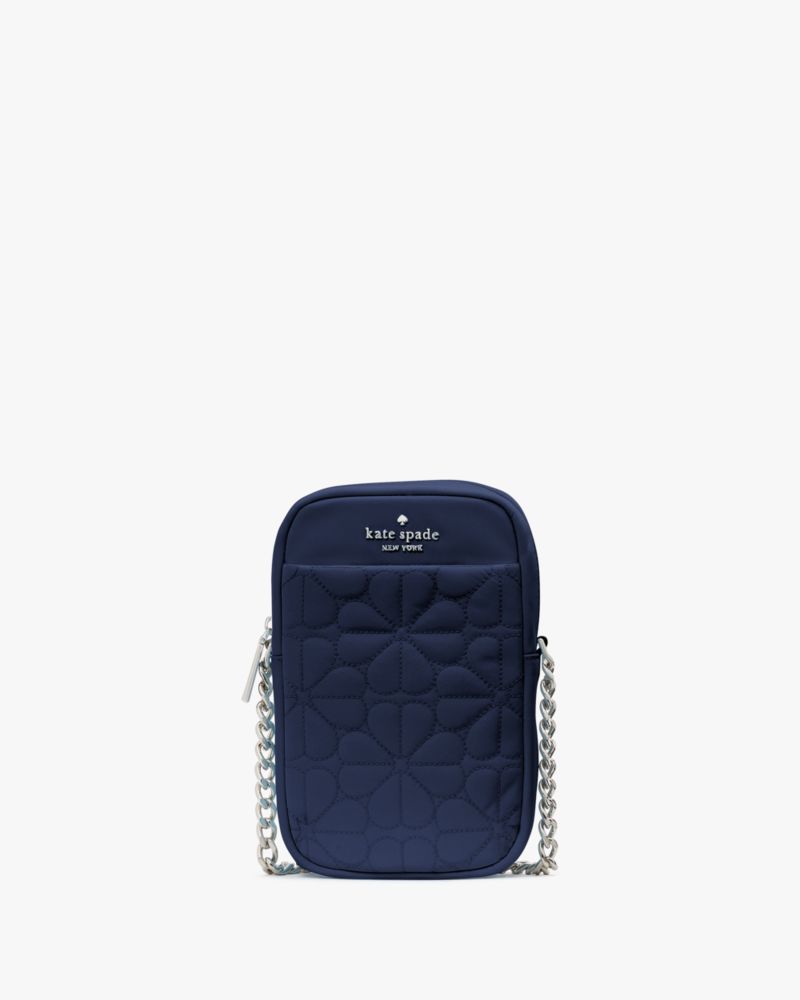 Spade Flower Quilted Fabric Phone Crossbody