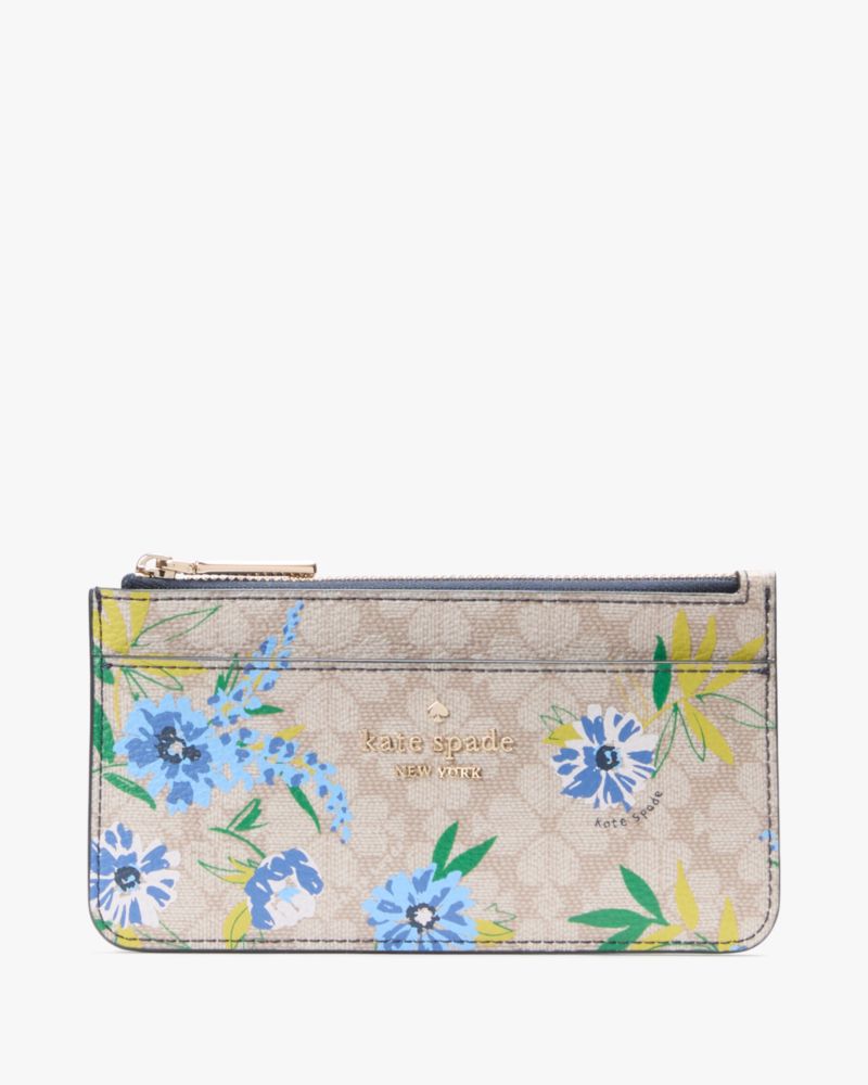 Spade Flower Floral Large Slim Card Holder